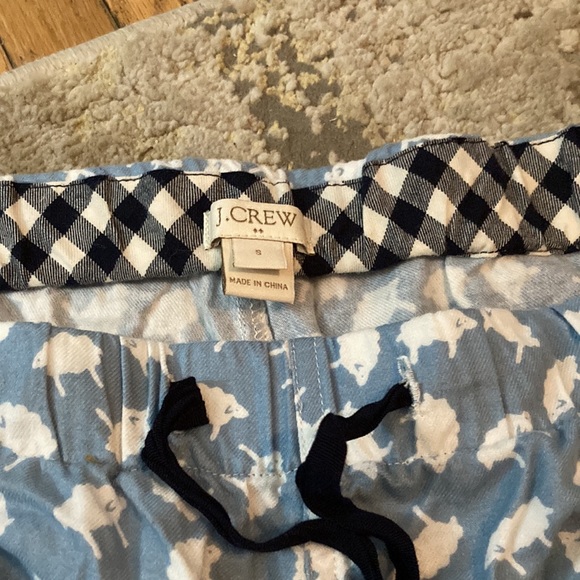 Women’s J CREW Blue Sheep Pajama Pants - Picture 3 of 3